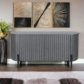 Kraft Bazaar Oval Sideboard (L) in Premium Platina Grey 160x45x80Cm